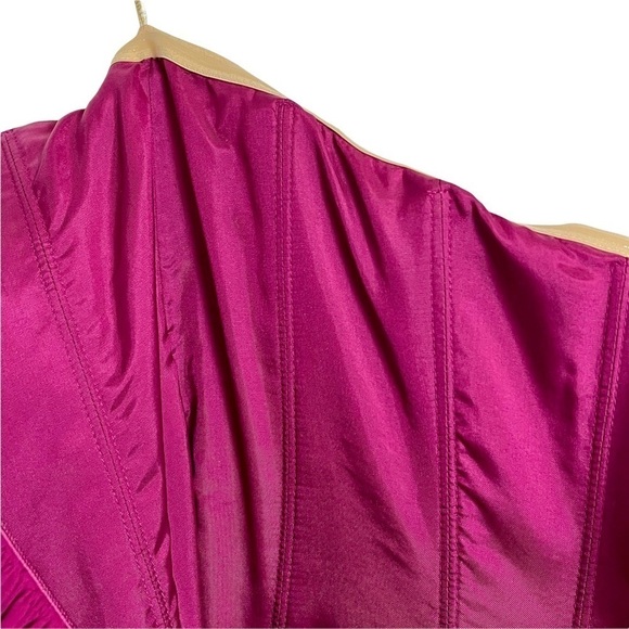 DAYMOR COUTURE 811SC RUFFLE FLORAL ACCENTED SWEETHEART PLEATED STRAPLESS GOWN - Picture 11 of 13